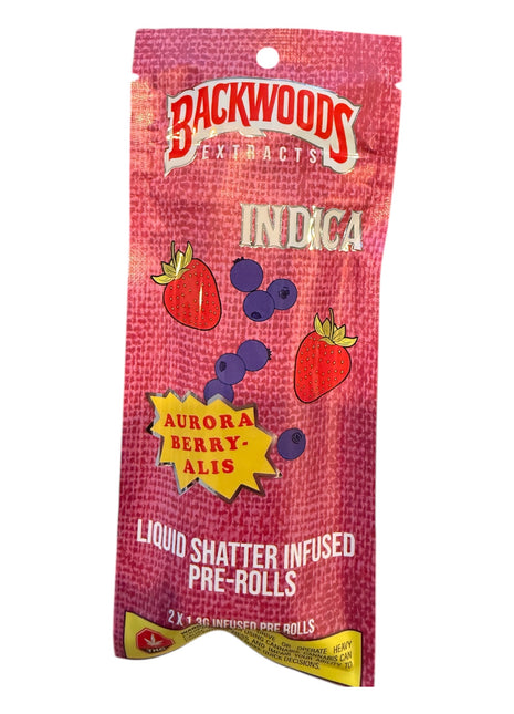 Backwoods Liquid Shatter Infused Prerolls - Aurora Berry - Indica
